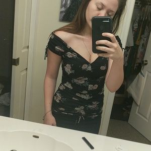 Express rouched floral blouse